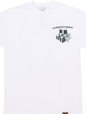 New Open 925 Gambino’s Fishin’ Size 3x White Graphic Tee - Men